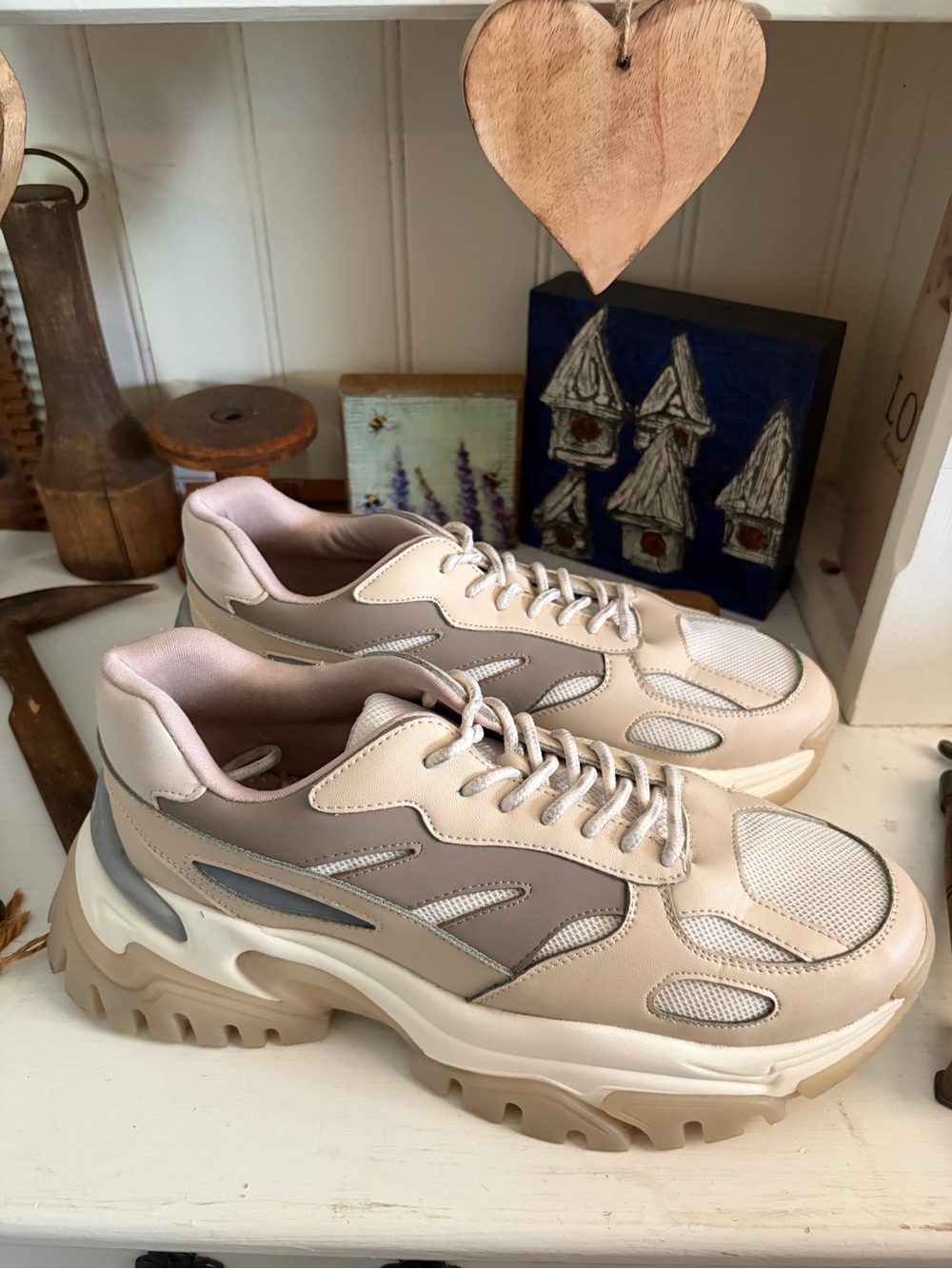 Call it Spring Women’s Chunky Trainer Sneakers in Beige and Taupe